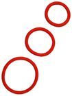 SPR-39 - 3 Red Soft Rubber Cockring Set